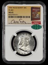 1954 Bugs Bunny 50c FS-402 Bill Fivaz Signature Label NGC  MS65 CAC