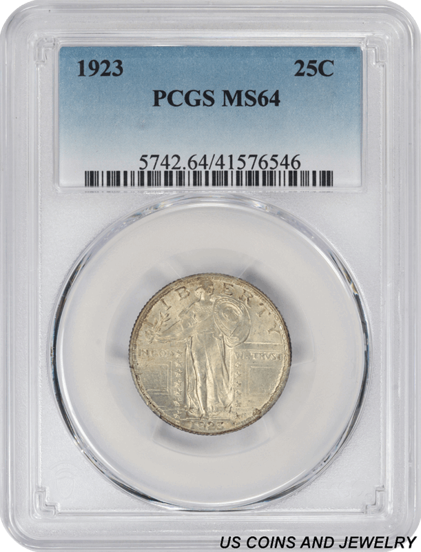 Buy QUARTERS SILVER COINS-1923 Standing Liberty Quarter PCGS MS64 Light ...