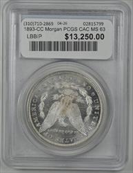 1893-CC Morgan PCGS CAC MS 63
