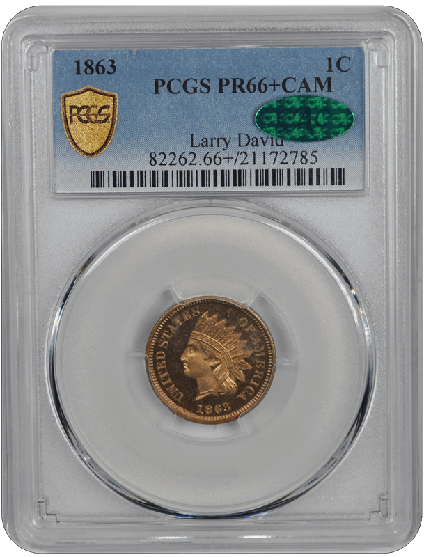 1863 Indian Head PCGS CAC CAM 66+