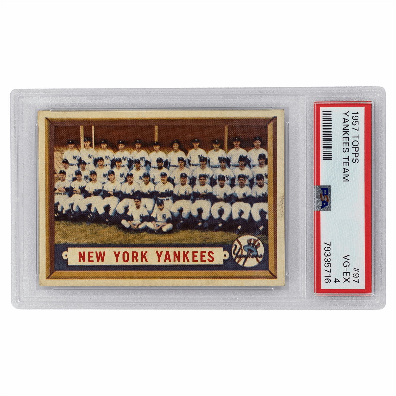 1957 Topps Yankees Team #97 PSA VG-EX 4