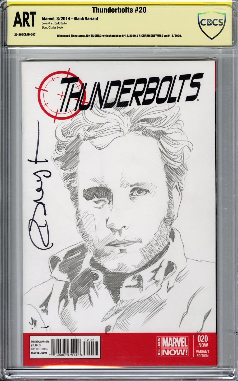 Thunderbolts #20 Curt Henderson Illustration and Richard Dreyfuss Signature 