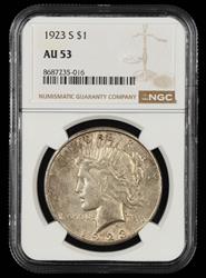 1923 S $1 NGC  AU53