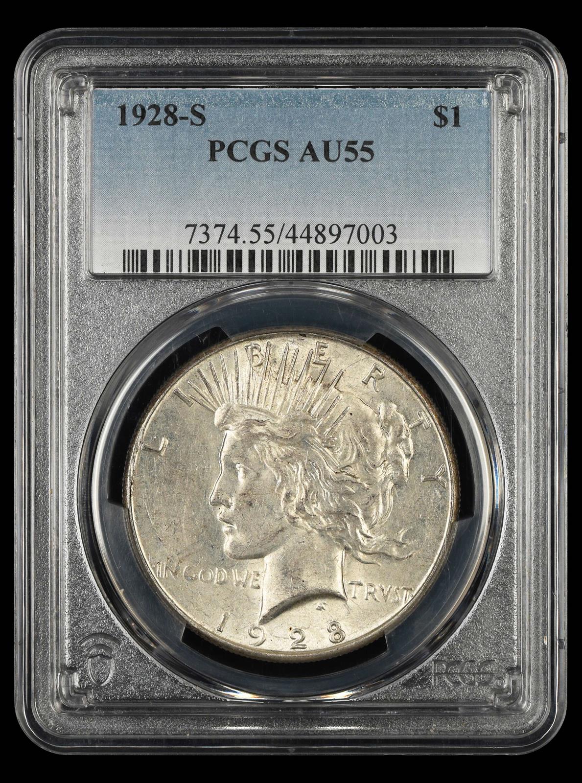 1928-S $1 PCGS AU-55