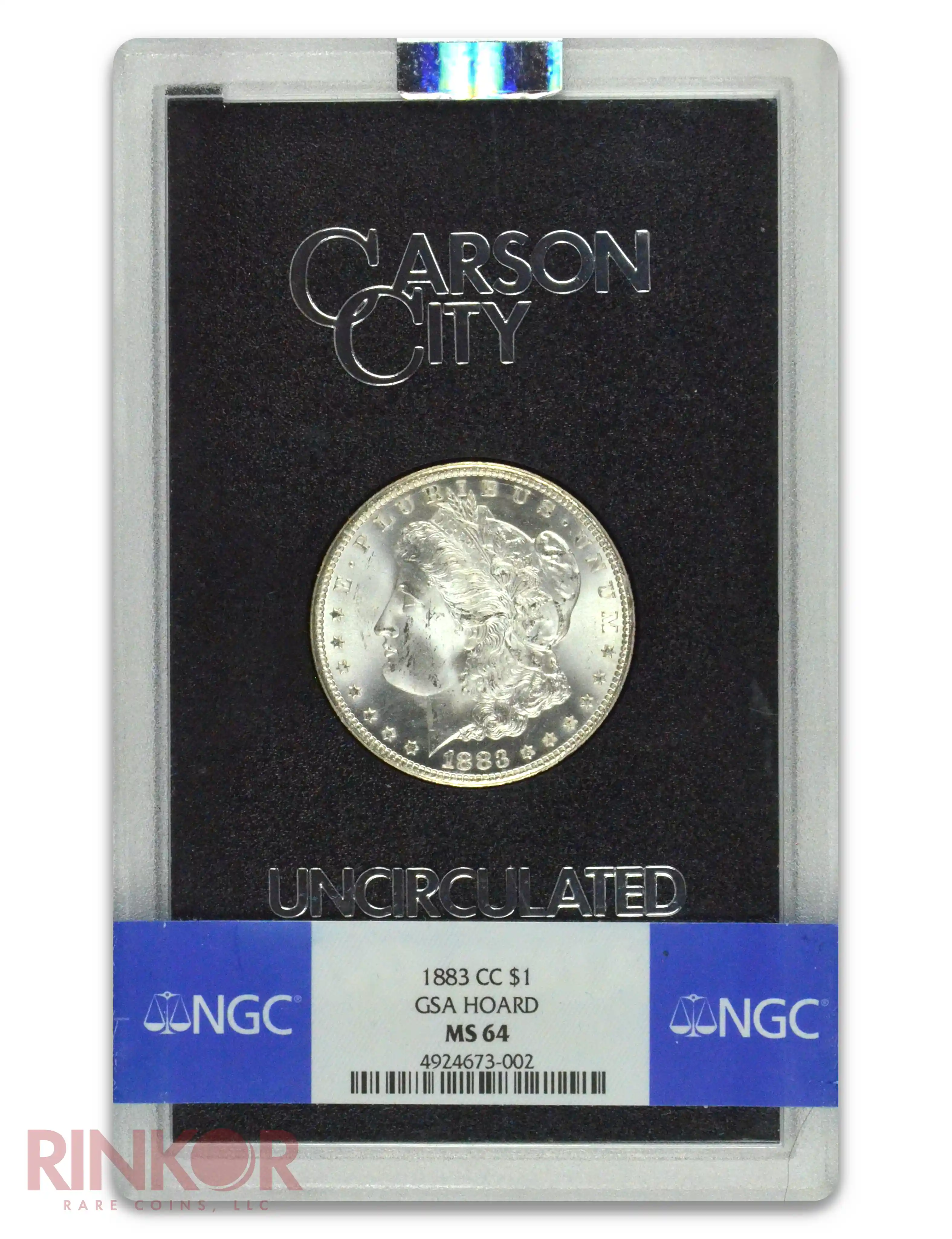 1883-CC $1 Morgan Dollar GSA Hoard NGC MS 64