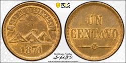 1871 1C PCGS MS64RB 