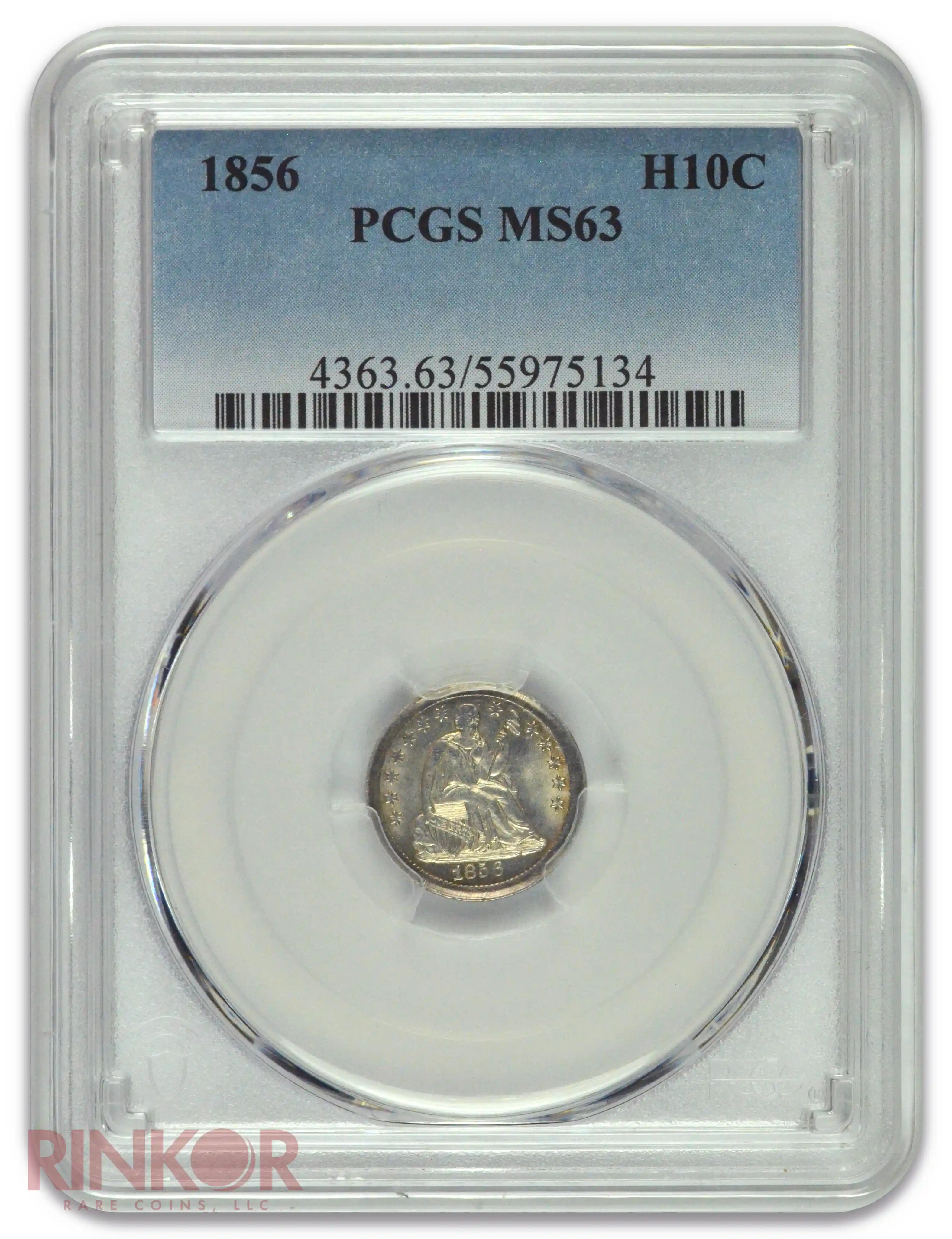 1856 Seated Liberty Half Dime PCGS MS 63