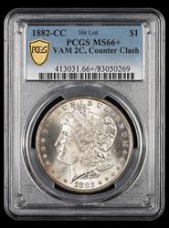 1882-CC $1 VAM 2C Counter Clash Hit List PCGS MS 66+