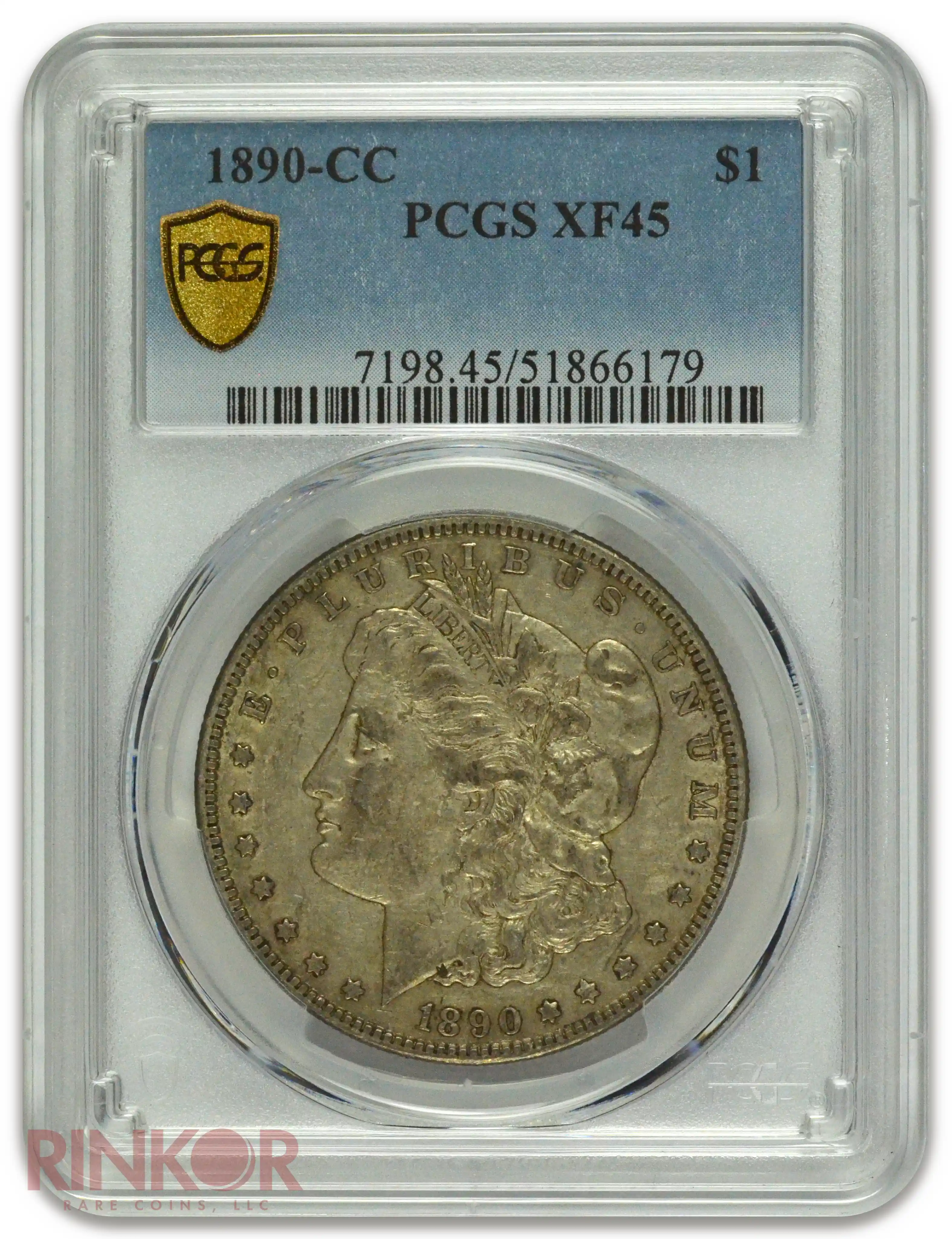 1890-CC $1 Morgan Dollar PCGS XF-45