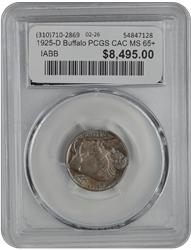 1925-D Buffalo PCGS CAC MS 65+