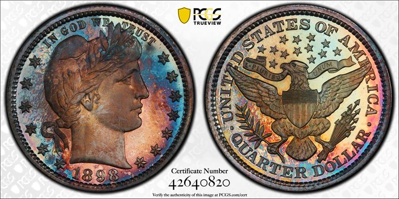 1898 25C PCGS PR 68 CAM CAC