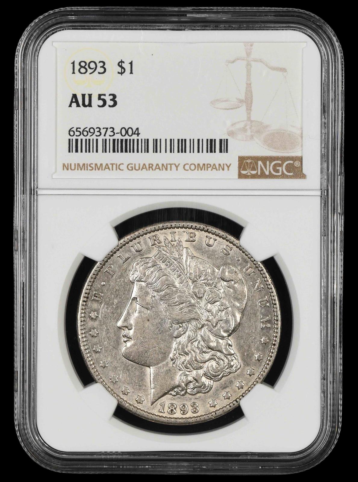1893 $1 NGC AU-53