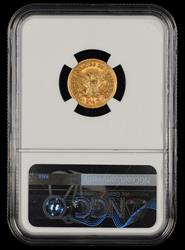 1905 $2.5 Gold Mint Error Curved Clip @3:00 Bill Fivaz Signature Label NGC AU58