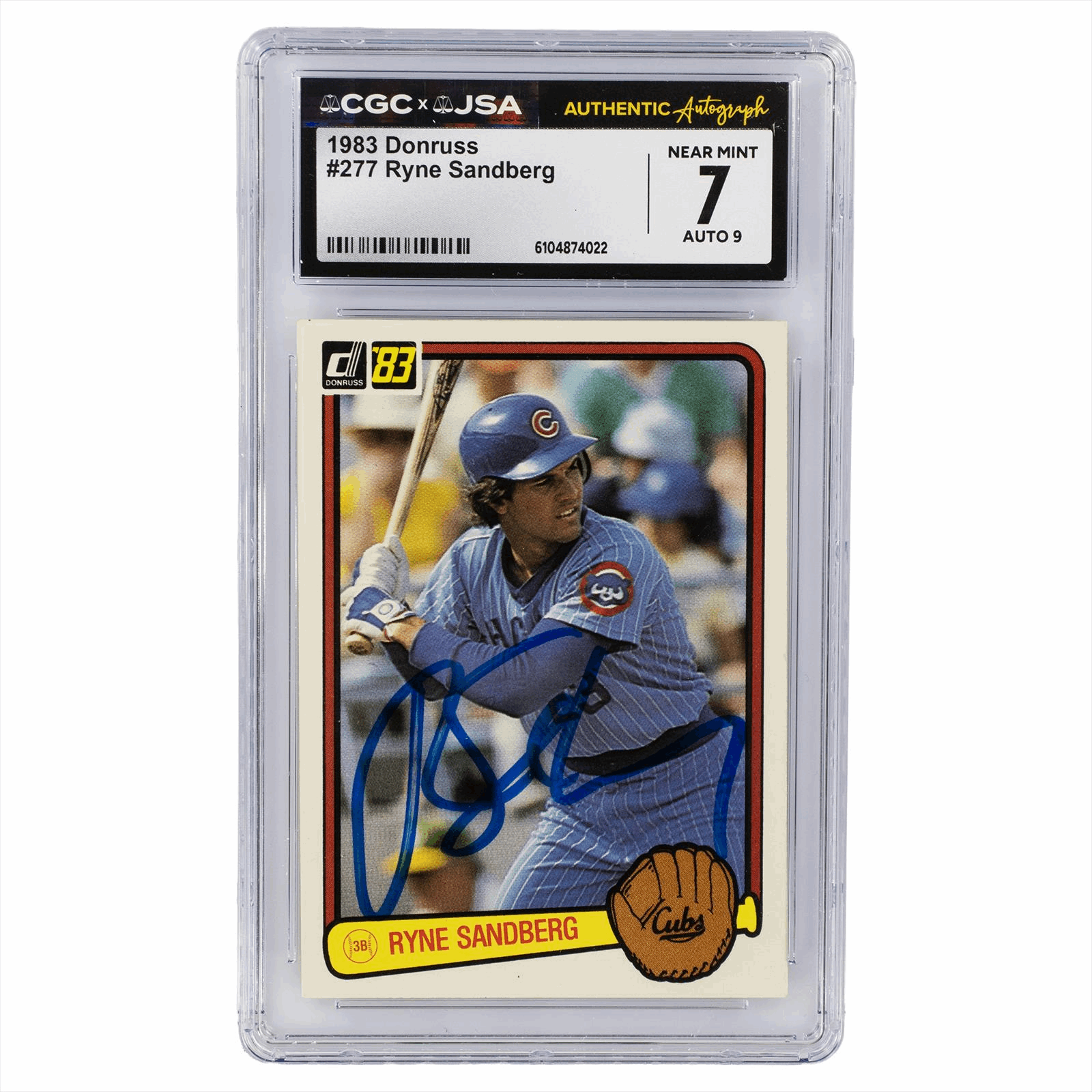 1983 Donruss #277 Ryne Sandberg Autograph CGC NM 7 Auto 9