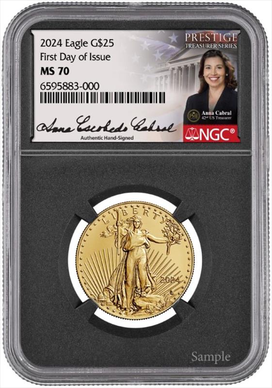 2024 3-Coin American Gold Eagles Set, FDI, MS70, NGC, Anna Cabral