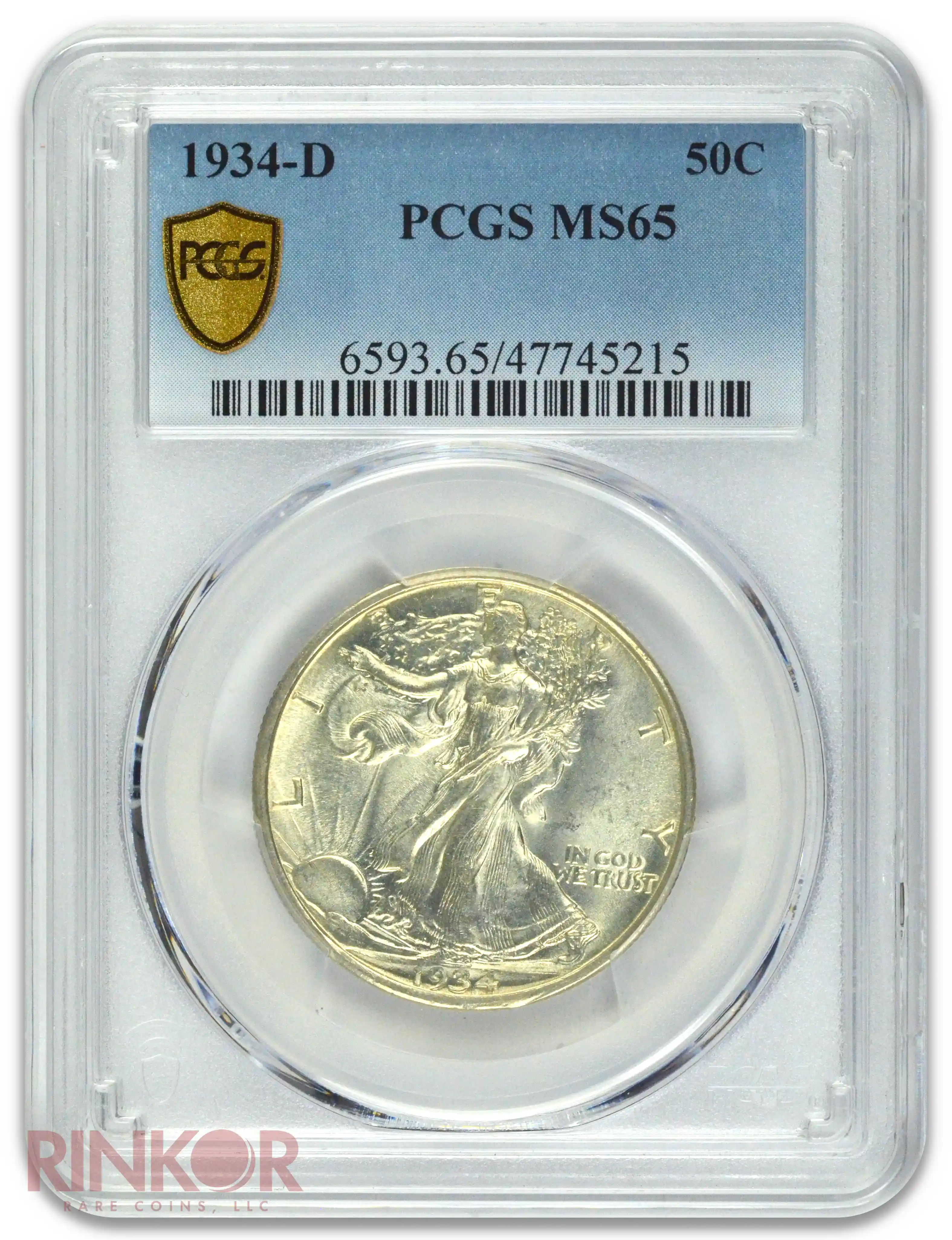 1934-D Walking Liberty Half Dollar PCGS MS 65