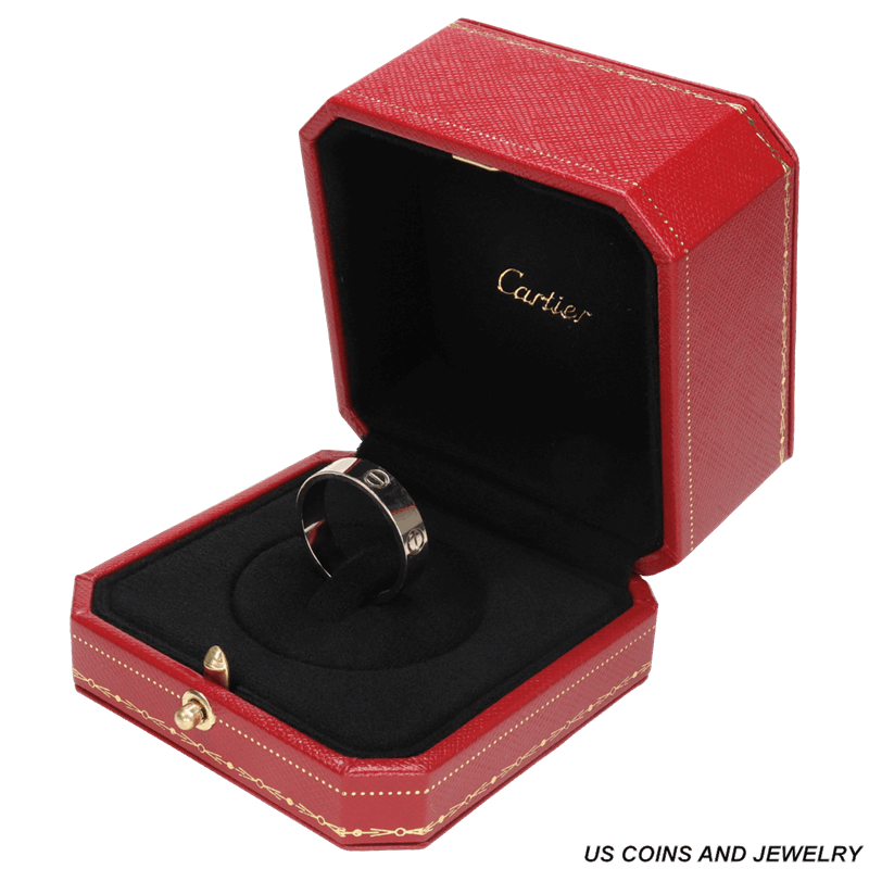 Mens 18k White Gold Cartier Love Ring 