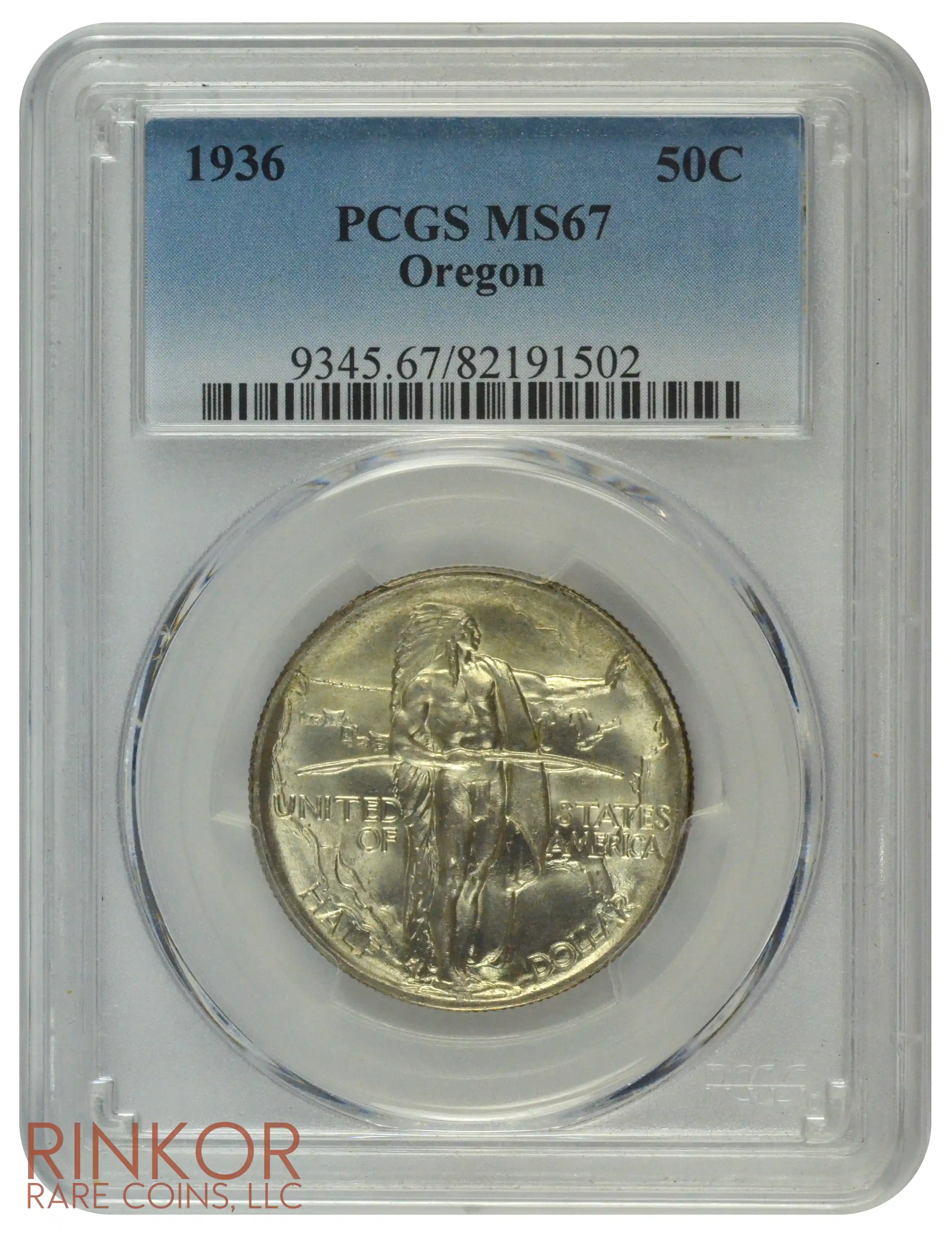 1936 Oregon Commemorative Half Dollar PCGS MS 67