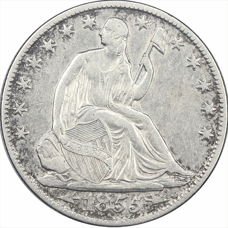 1855-O Liberty Seated Half Dollar 50c with Arrows  Circulated, Extremely Fine
