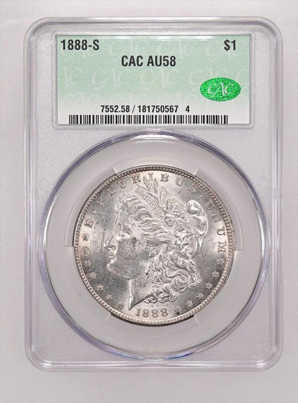 1888-S $1 CACG AU58