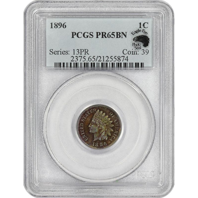 1896 Indian Head Cent 1C PCGS PR65BN GEM PROOF