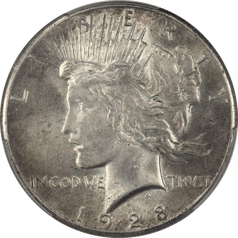 1928 Silver Peace Silver Dollar $1 PCGS AU58 - Nice Original Coin, Key Date