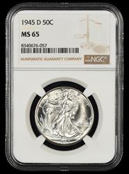 1945 D 50C NGC  MS65
