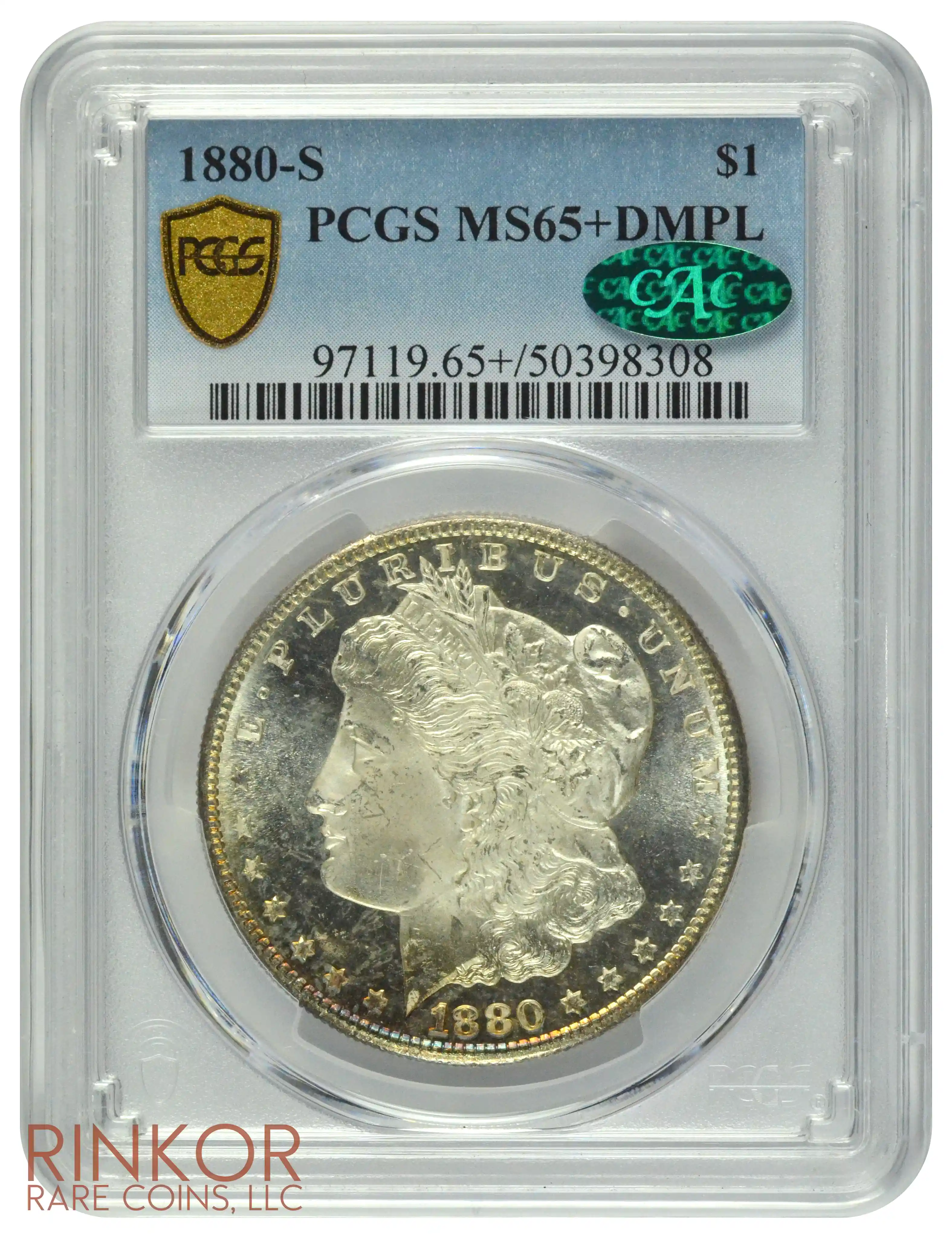 1880-S $1 PCGS MS 65+ DMPL CAC