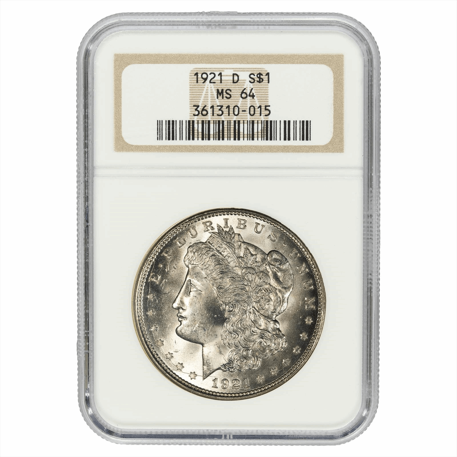 1921-D Morgan Silver Dollar $1 NGC MS 64