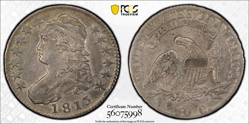 1813 50c PCGS XF40 CAC 