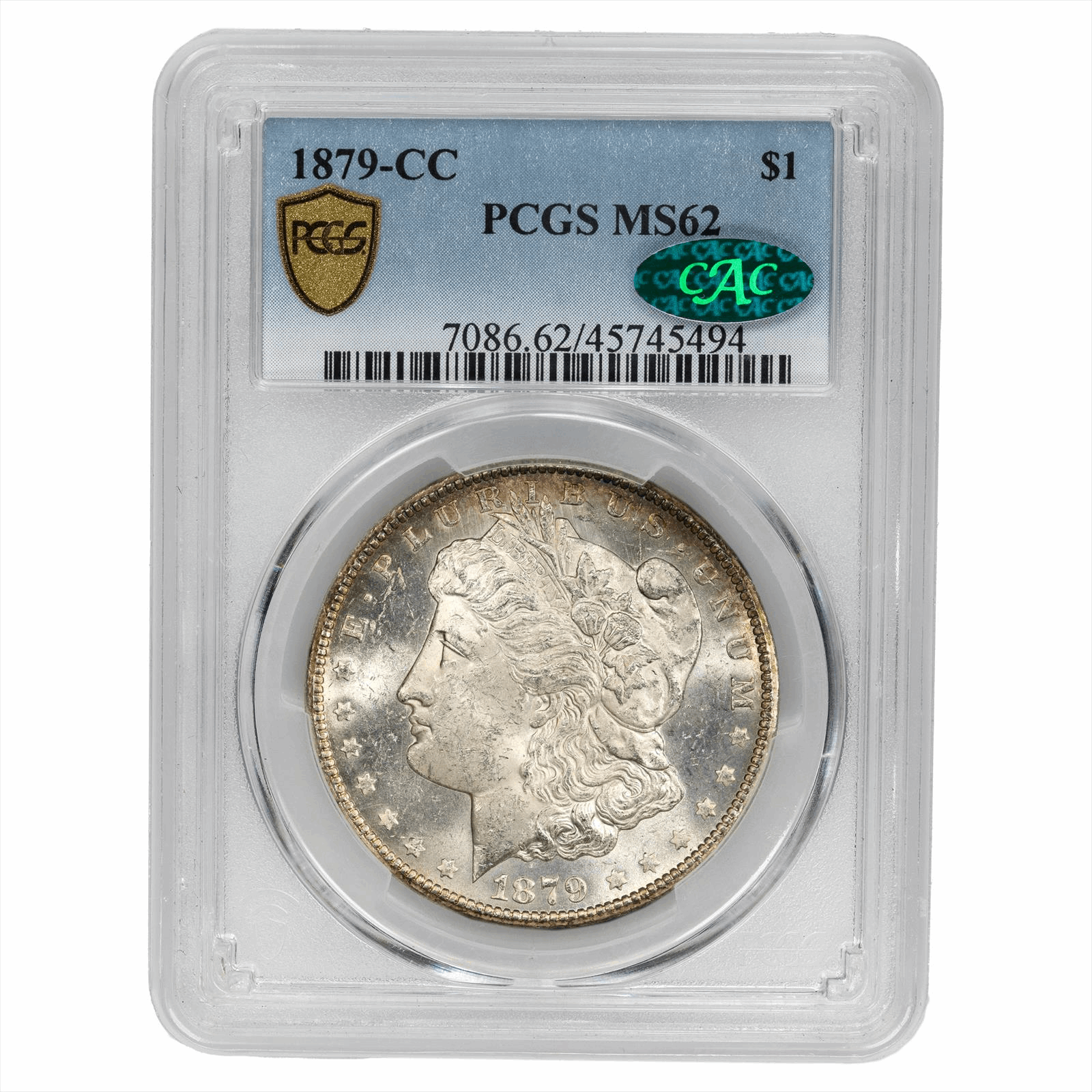 1879-CC Morgan Silver Dollar $1 PCGS MS 62 CAC