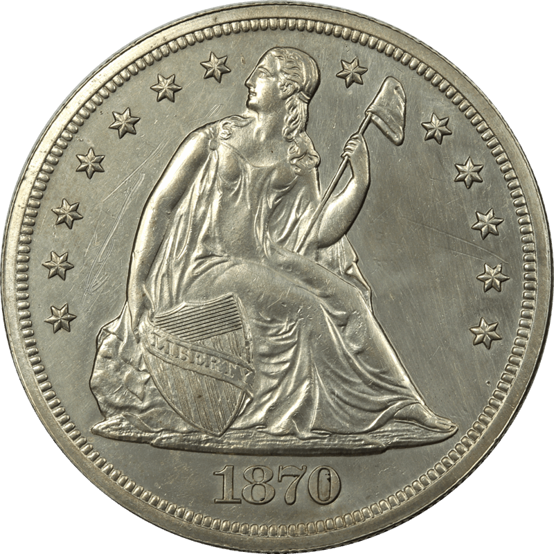 1870 Seated Liberty Dollar $1 ,  PROOF