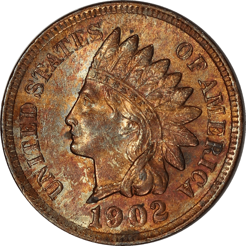1902 Indian Head Cent, 1c Choice Uncirculated - Nice Color 