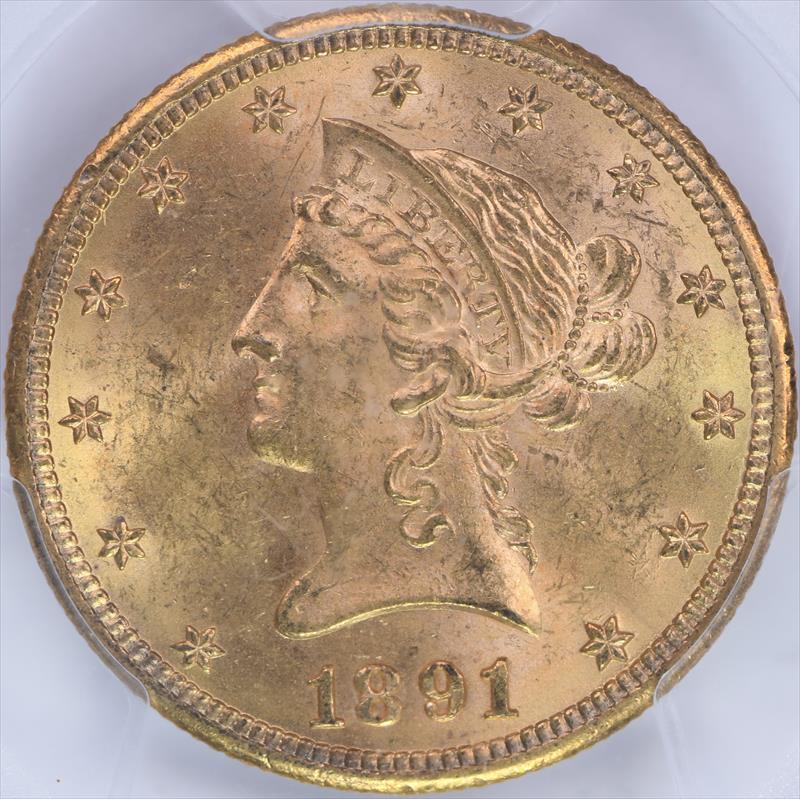 1891-CC $10 PCGS MS 63 CAC