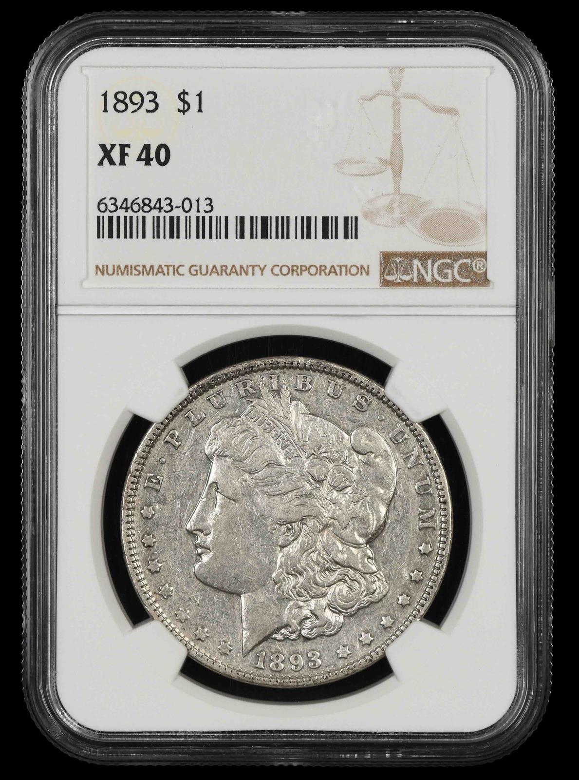 1893 $1 NGC XF-40