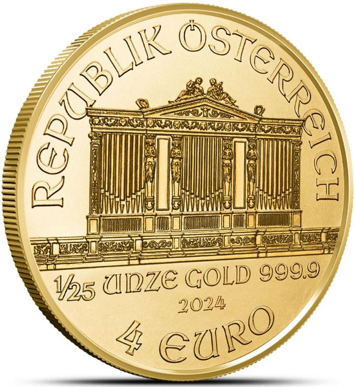 2024 4 Euro 1/25oz. Austrian Gold Philharmonic, BU 