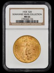 1924 $20 Gold Suwannee River Collection NGC MS 63