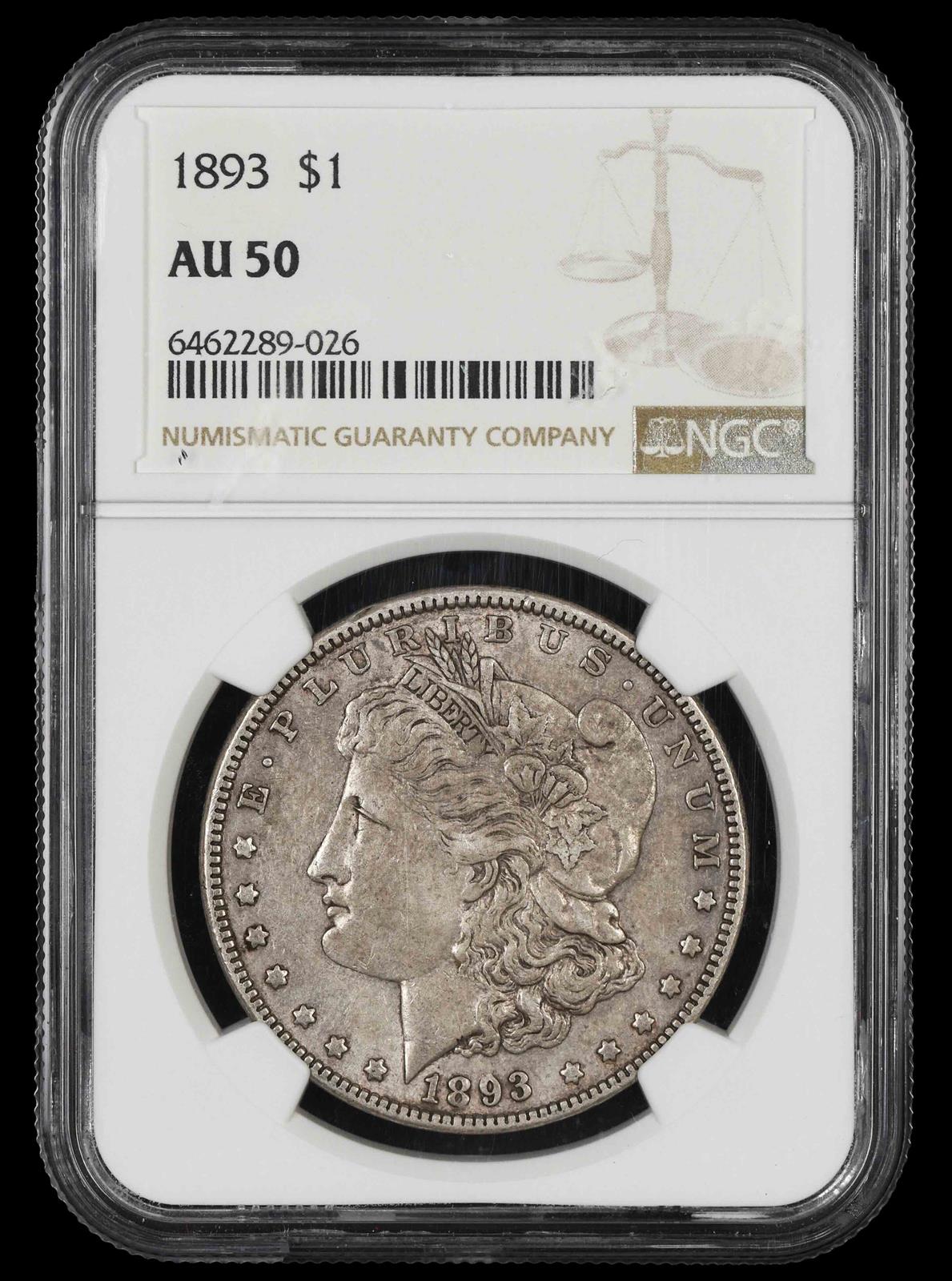 1893 $1 NGC AU-50