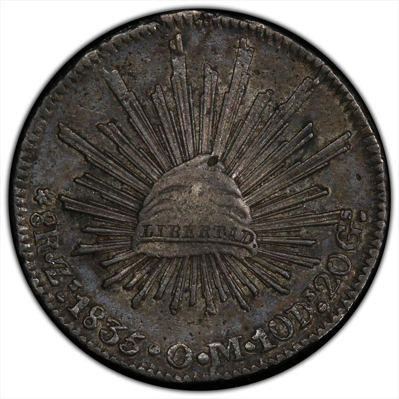 1835-Zs Mexico 8R PCGS AU50 
