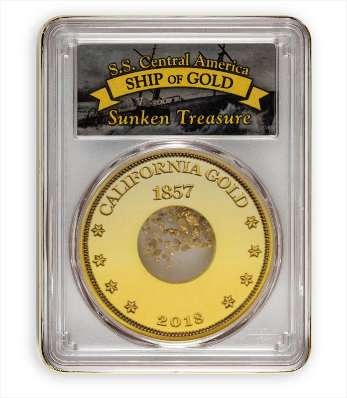 1857 California Gold Pinch Recovered from S.S. Central America - PCGS Encapsulated 