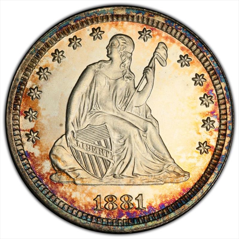 1881 25C PCGS PR64+CAM CAC
