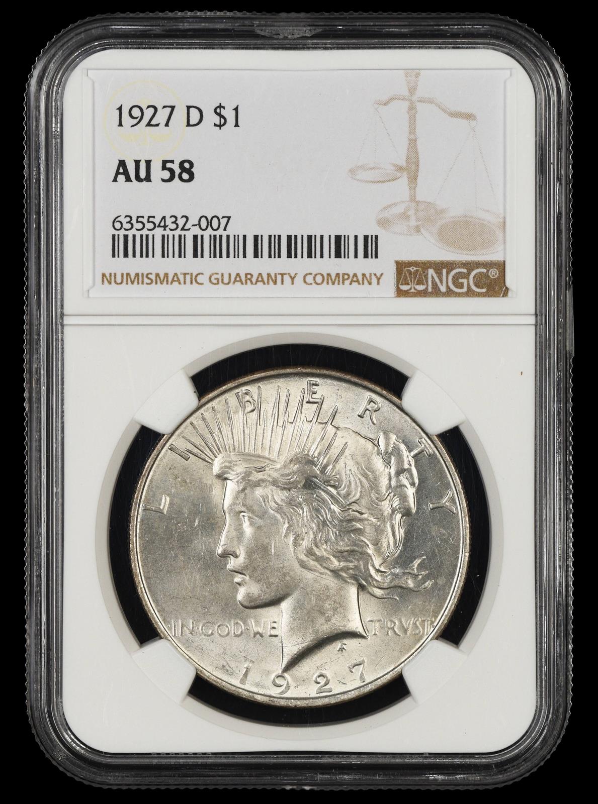 1927 D $1 NGC  AU58