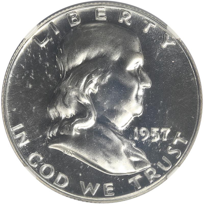 1957 Proof Franklin Half Dollar 50c, NGC PR 68 