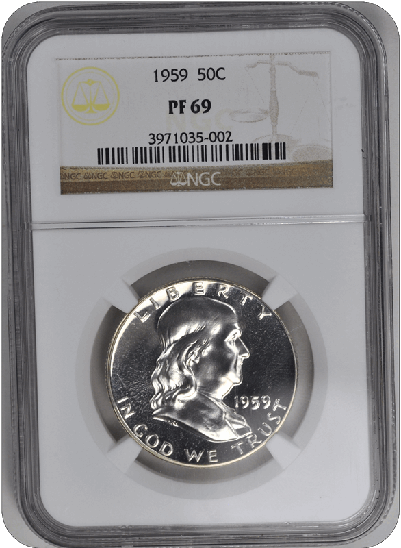 1959 Franklin Half Dollar NGC (99) PF 69