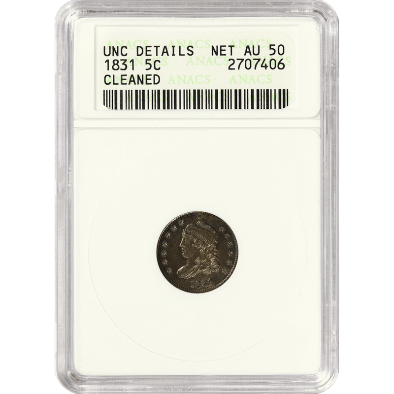 1832 Capped Bust Half Dime H10c, ANACS  Uncirculated - Details
