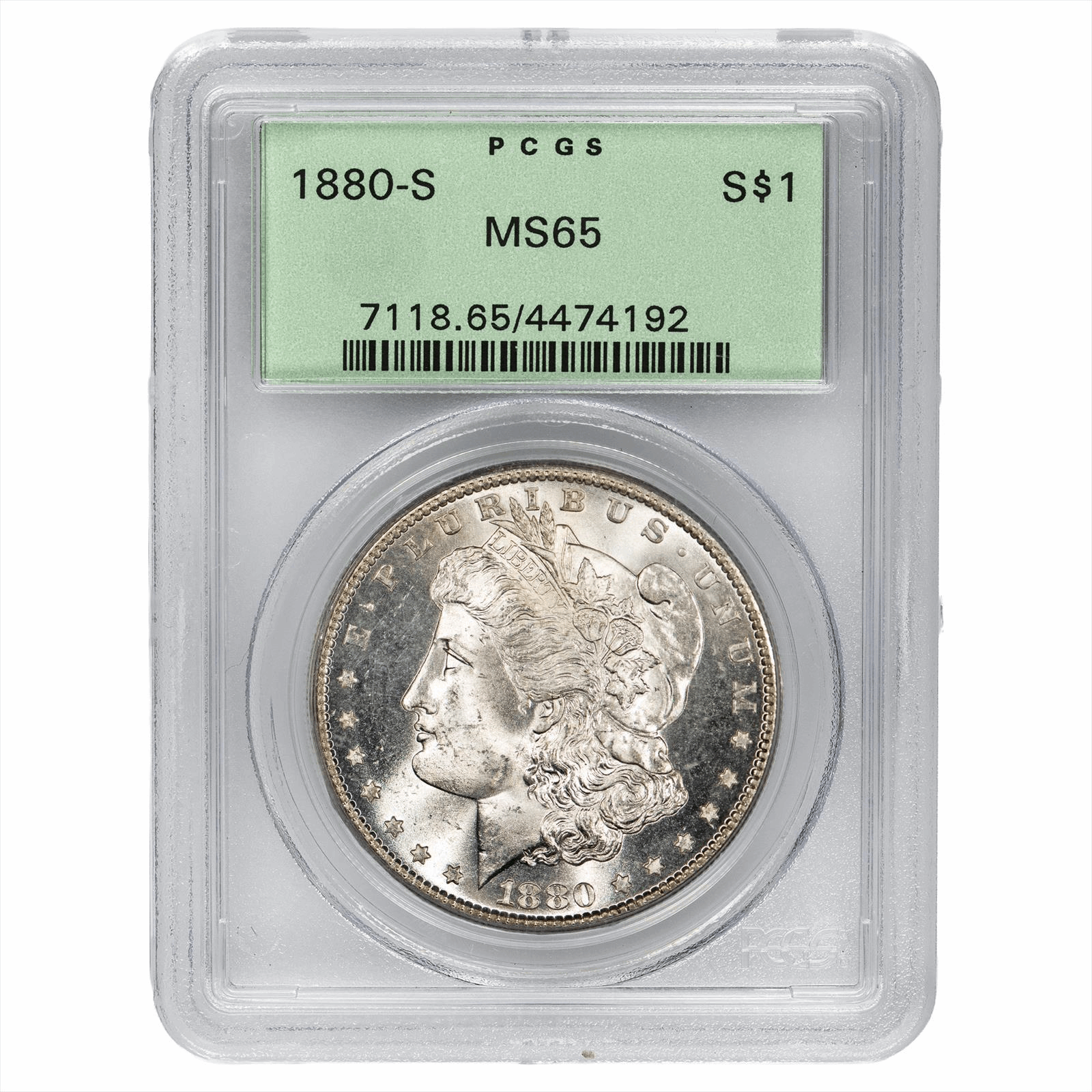 1880-S Morgan Silver Dollar $1 PCGS MS 65 