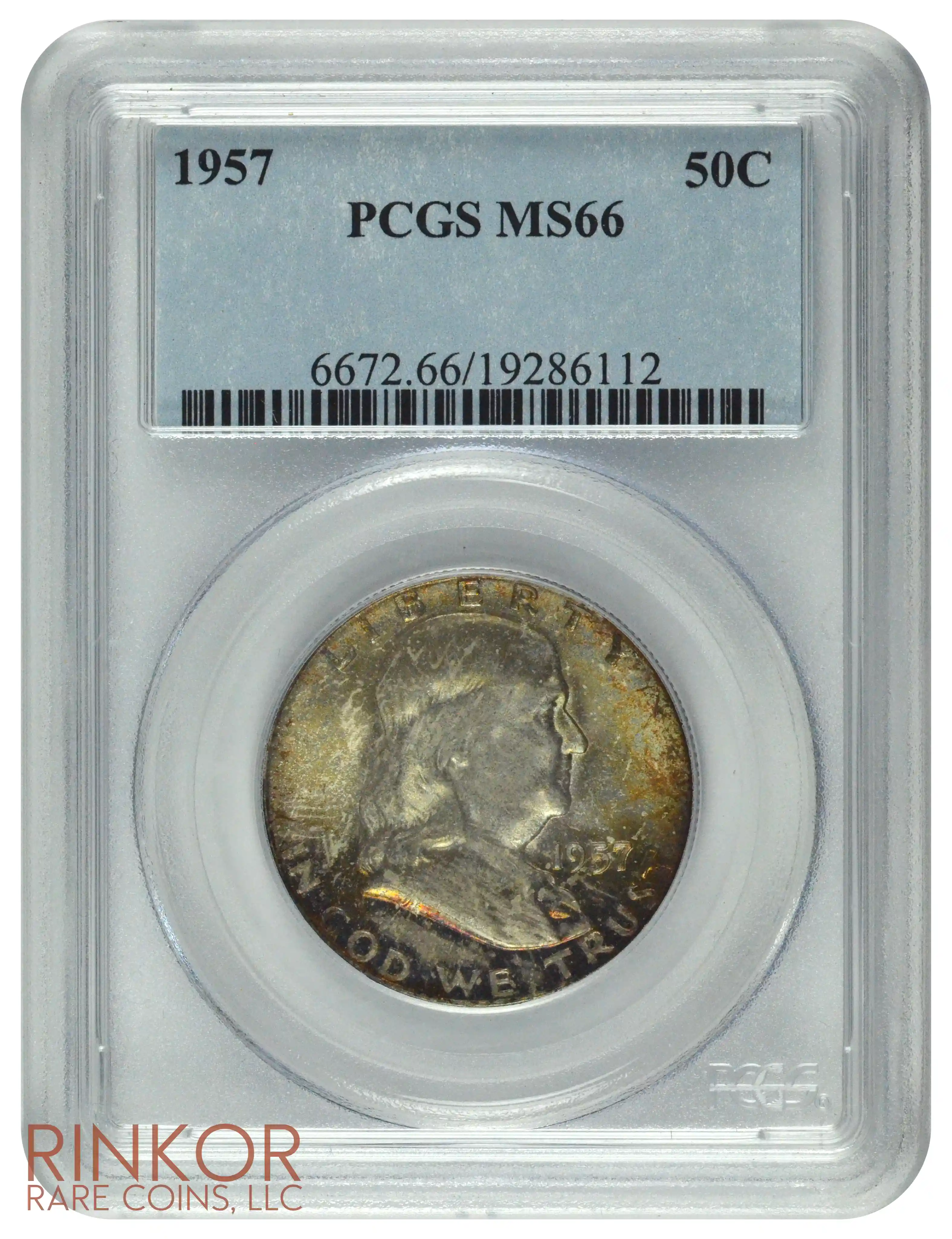 1957 Franklin Half Dollar PCGS MS 66