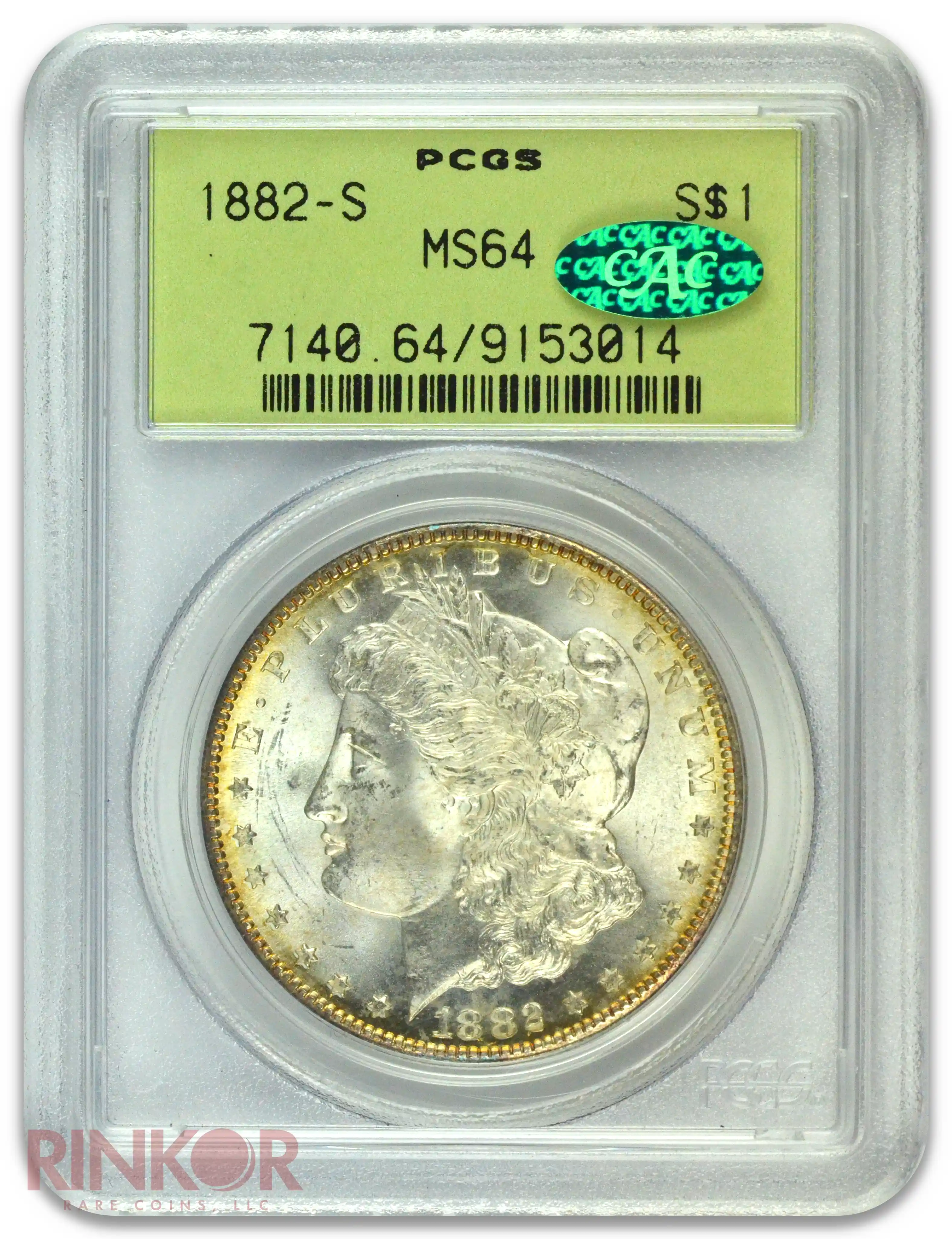 1882-S $1 Morgan Dollar PCGS MS 64 CAC
