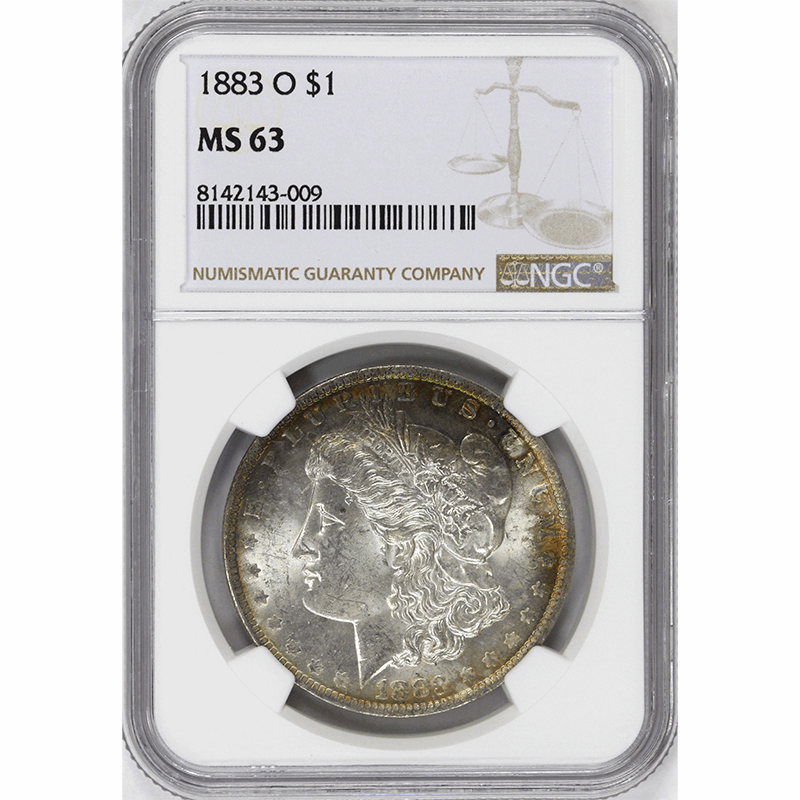 1883-O $1 Morgan Silver Dollar - NGC MS63 - Nice Rim Toning