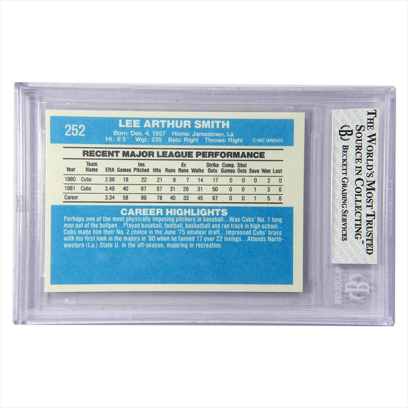 Lee Smith Signed Donruss 1982 #252 RC Chicago Cubs HOF PSA